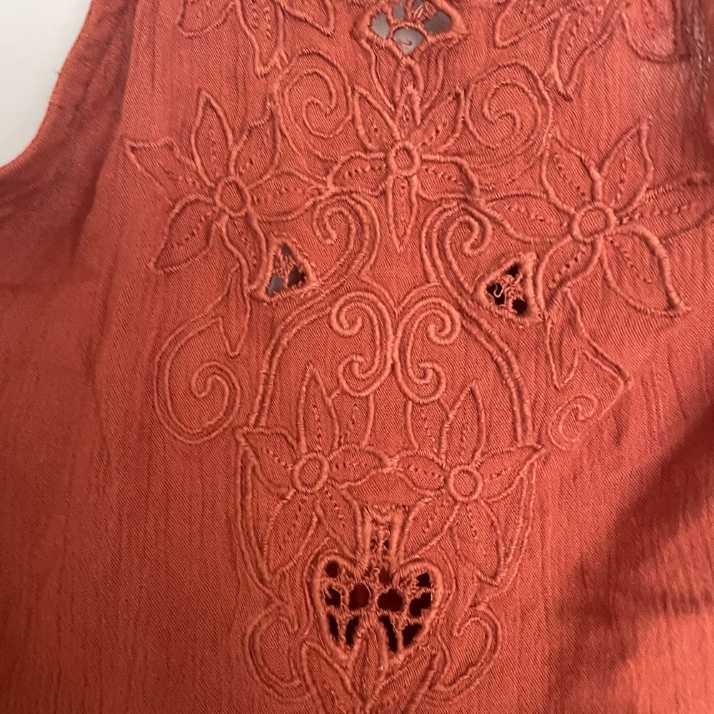 Free people Rust Embroidered Spaghetti Strap Dress - Picture 6 of 6